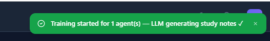 Training of Agent - Step Overview