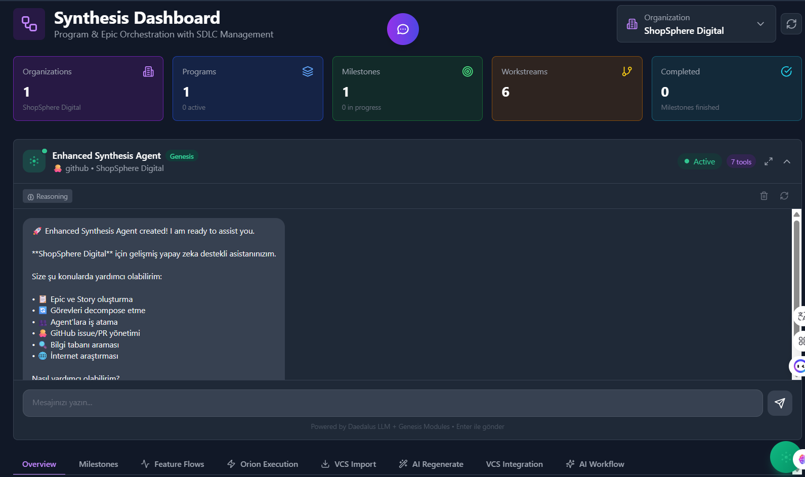 Synthesis Dashboard Overview